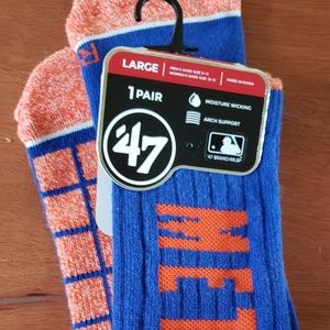 '47 BRAND MLB NEW YORK METS SOCKS SIZE LARGE NWT